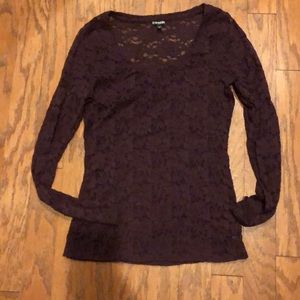 Express Lace Long Sleeve Top